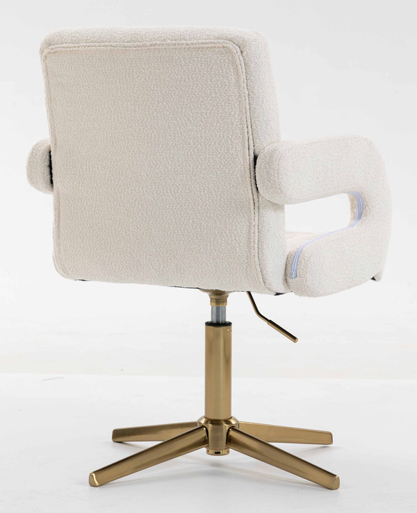 HR8404CROSS Scaun Crem Boucle cu Bază Aurie