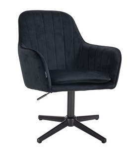 HR2022CROSS Scaun Neagră din Catifea Bază Neagră