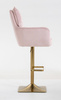 HR250KW Scaun Catifea Roz Pudra Bază Aurie