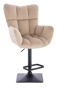 HR650KW Scaun Latte Catifea cu Bază Neagră