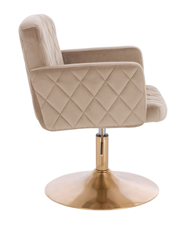 HR802N Scaun Latte din Catifea cu Bază Aurie