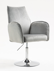 HR280N Scaun Gray din Catifea cu Bază Cromata