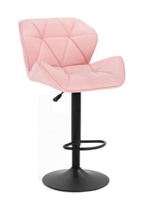 HC111W Scaun Roz Piele Ecologica cu Bază Neagră