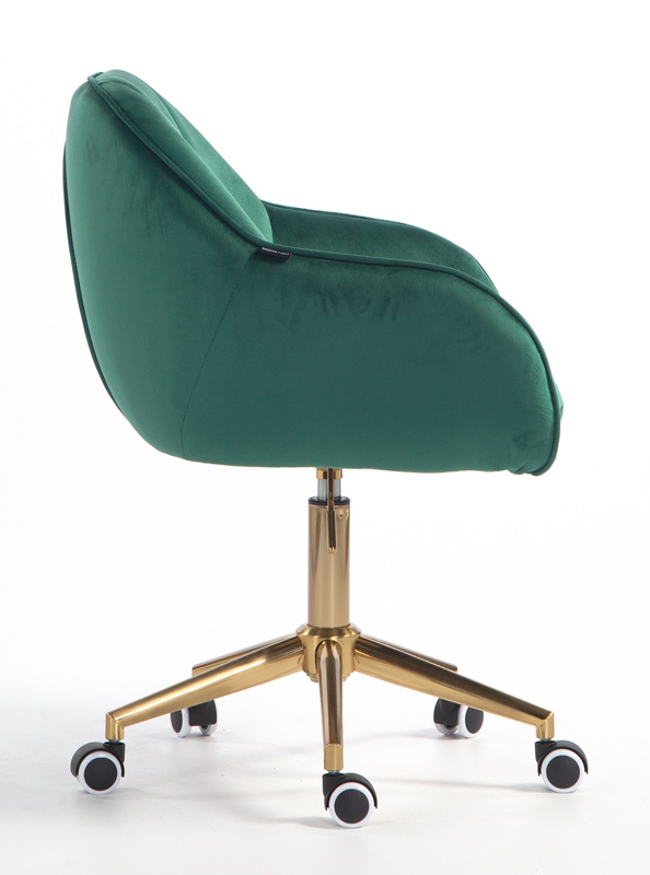 HR2055K Scaun Verde din Catifea cu Bază Aurie