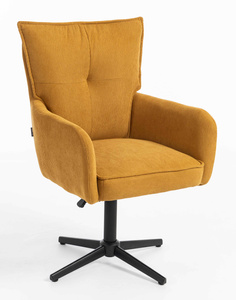 HR250CROSS Scaun Catifea Reiată Premium Ruloare Curry Galben Bază Neagră