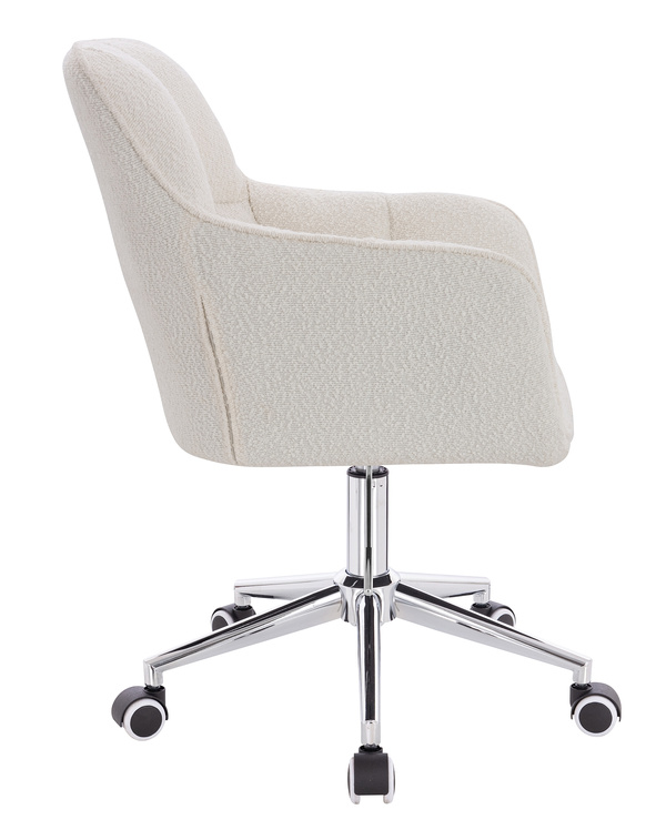 HR550K Scaun Crem Boucle cu Bază Cromata