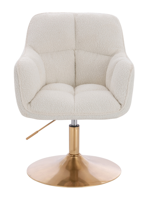 HR550N Scaun Crem Boucle cu Bază Aurie