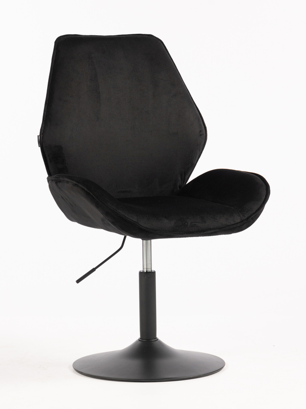 HR350N Scaun Neagră din Catifea Bază Neagră