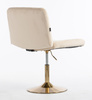 HR150N Scaun Crem din Catifea cu Bază Aurie