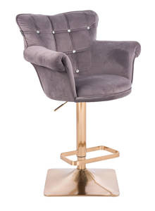 HR804KW scaun Catifea Grafit cu Bază Aurie