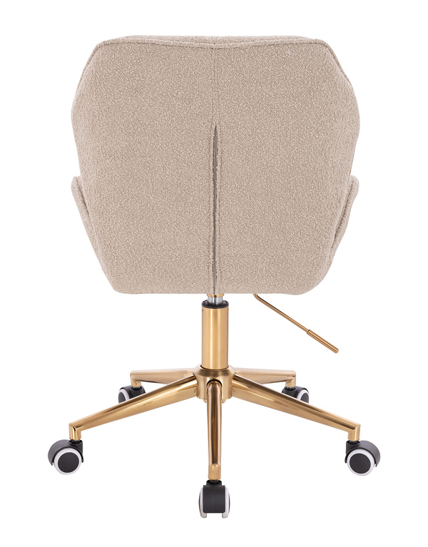 HR212K Scaun Latte Boucle cu Bază Aurie