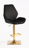 HR350KW Scaun Neagră din Catifea Bază Aurie