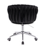 HR750K Scaun Neagră din Catifea cu Bază Cromata