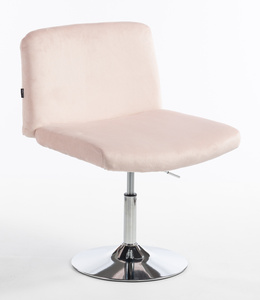 HR150N Scaun Roz Pudra din Catifea cu Bază Cromata