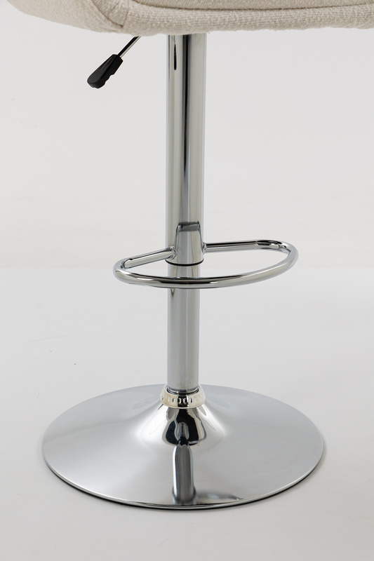 HR2055W Scaun Crem din Boucle cu Bază Cromata