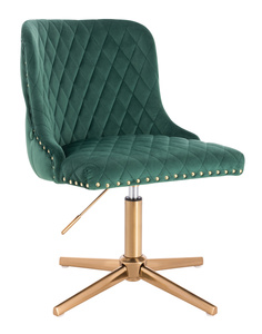 HR940CROSS Scaun Verde din Catifea cu Bază Aurie