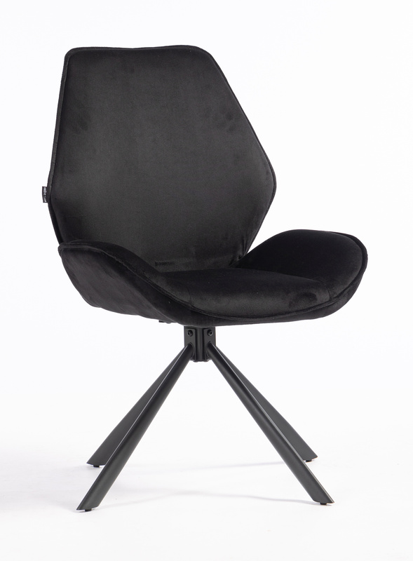 HR350 BAZĂ STEA Scaun Neagră din Catifea Bază Neagră