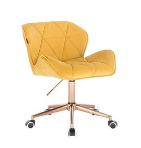 HR111K scaun Catifea Galbenă cu Bază Aurie