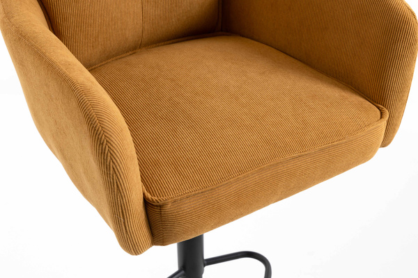 HR250W Scaun Catifea Reiată Premium Ruloare Curry Galben Bază Neagră