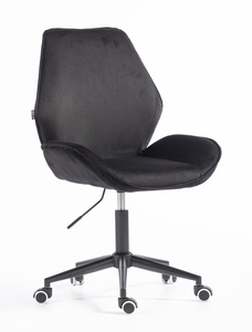 HR350K Scaun Neagră din Catifea Bază Neagră