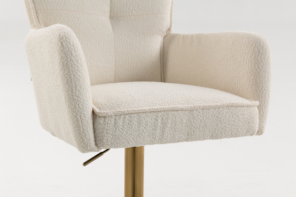 HR250W Scaun Crem Boucle Bază Aurie