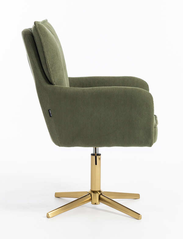 HR250CROSS Scaun Zsályazöld Prémium Kordbársony Bază Aurie