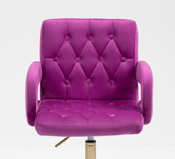 HR8404CROSS Scaun Catifea Fucsia cu Bază Aurie