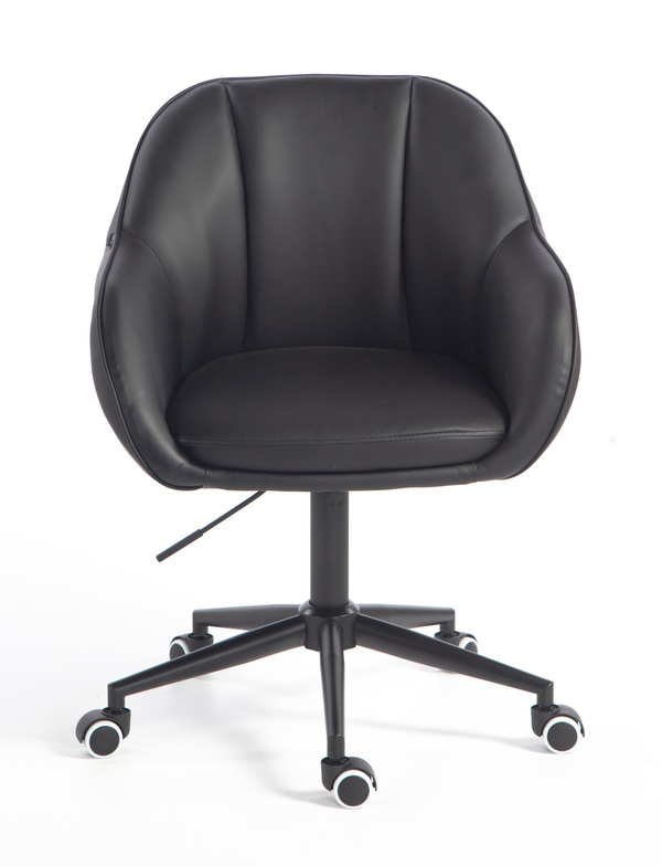 HR2055K Scaun Neagră din Piele Ecologica cu Bază Neagră