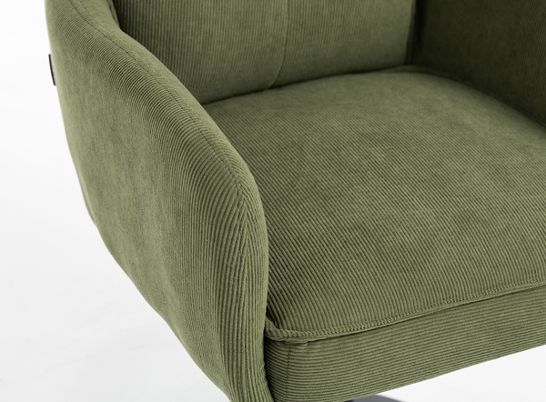 HR250N Scaun Zsályazöld Prémium Kordbársony Bază Neagră