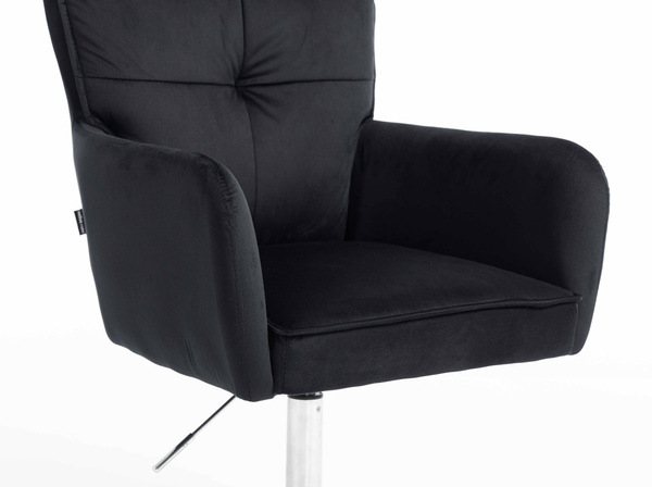 HR250CROSS Scaun Catifea Neagră Bază Cromata