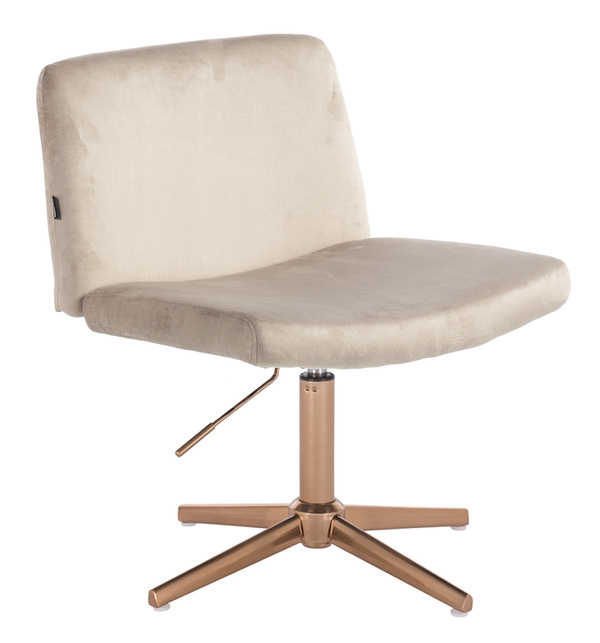 HR150CROSS Scaun Latte din Catifea cu Bază Aurie