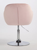 HR12055N Scaun Roz Pudra din Catifea cu Bază Cromata
