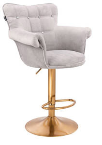 HR804CW scaun Catifea Gray cu Bază Aurie