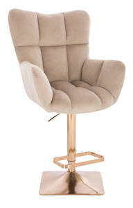HR650KW Scaun Latte Catifea cu Bază Aurie