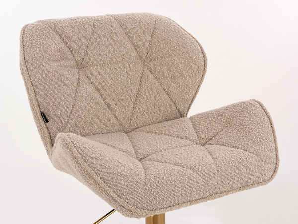 HR111CROSS Scaun Latte Boucle cu Bază Aurie