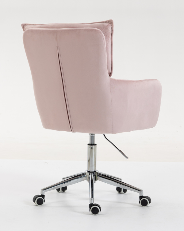 HR250K Scaun Catifea Roz Pudra Bază Cromata