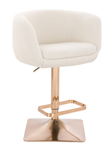 HR333KW Scaun Boucle Crem cu Bază Aurie