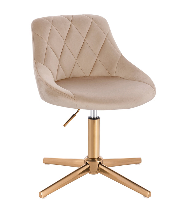 HR1054CROSS Scaun Latte Catifea cu Bază Aurie