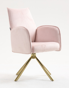HR280 BAZĂ STEA Scaun Roz din Catifea cu Bază Aurie