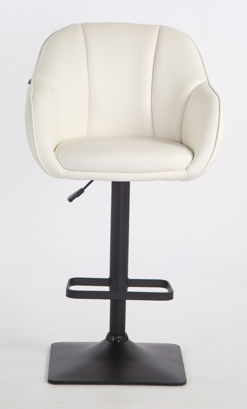 HR2055KW Scaun Alb din Piele Ecologica cu Bază Neagră