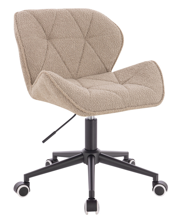 HR111K Scaun Latte Boucle cu Bază Neagră