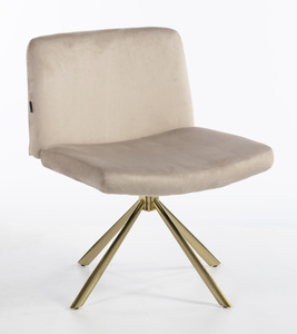 HR150 BAZĂ STEA Scaun Latte din Catifea cu Bază Aurie