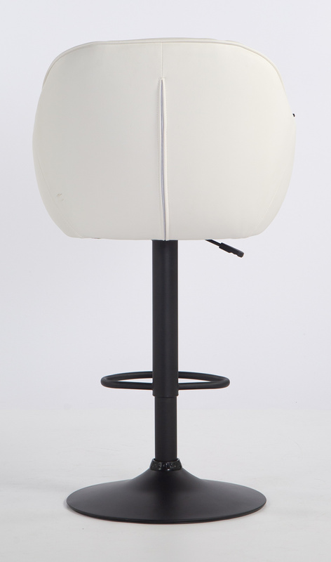 HR2055W Scaun Alb din Piele Ecologica cu Bază Neagră