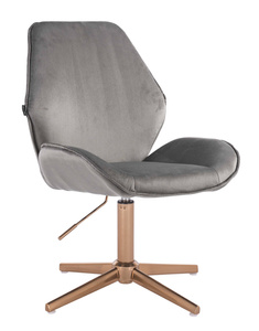 HR350CROSS Scaun Gray din Catifea Bază Aurie