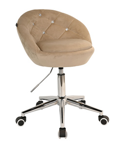 HR948K Scaun Latte din Catifea cu Bază Cromata