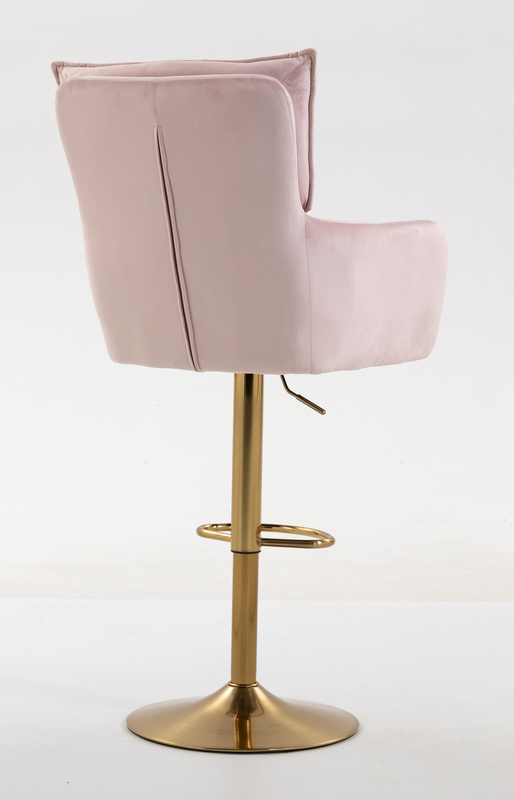 HR250W Scaun Catifea Roz Pudra Bază Aurie