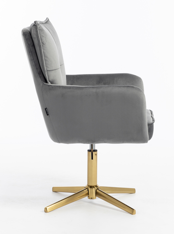 HR250CROSS Scaun Catifea Grafit Bază Aurie