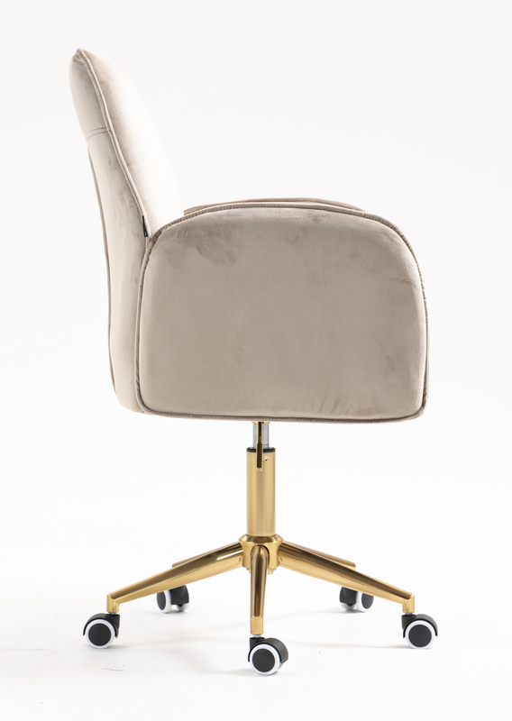 HR280K Scaun Latte din Catifea cu Bază Aurie