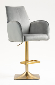 HR280KW Scaun Gray din Catifea cu Bază Aurie