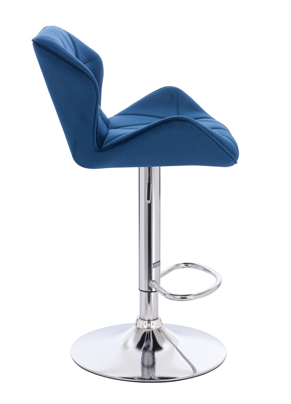 HR111W Scaun Bleumarin Velur Bază Cromata